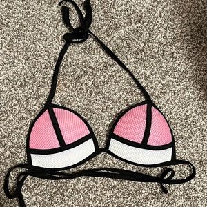 TRIANGL Bikini Top - Pink/White/Black